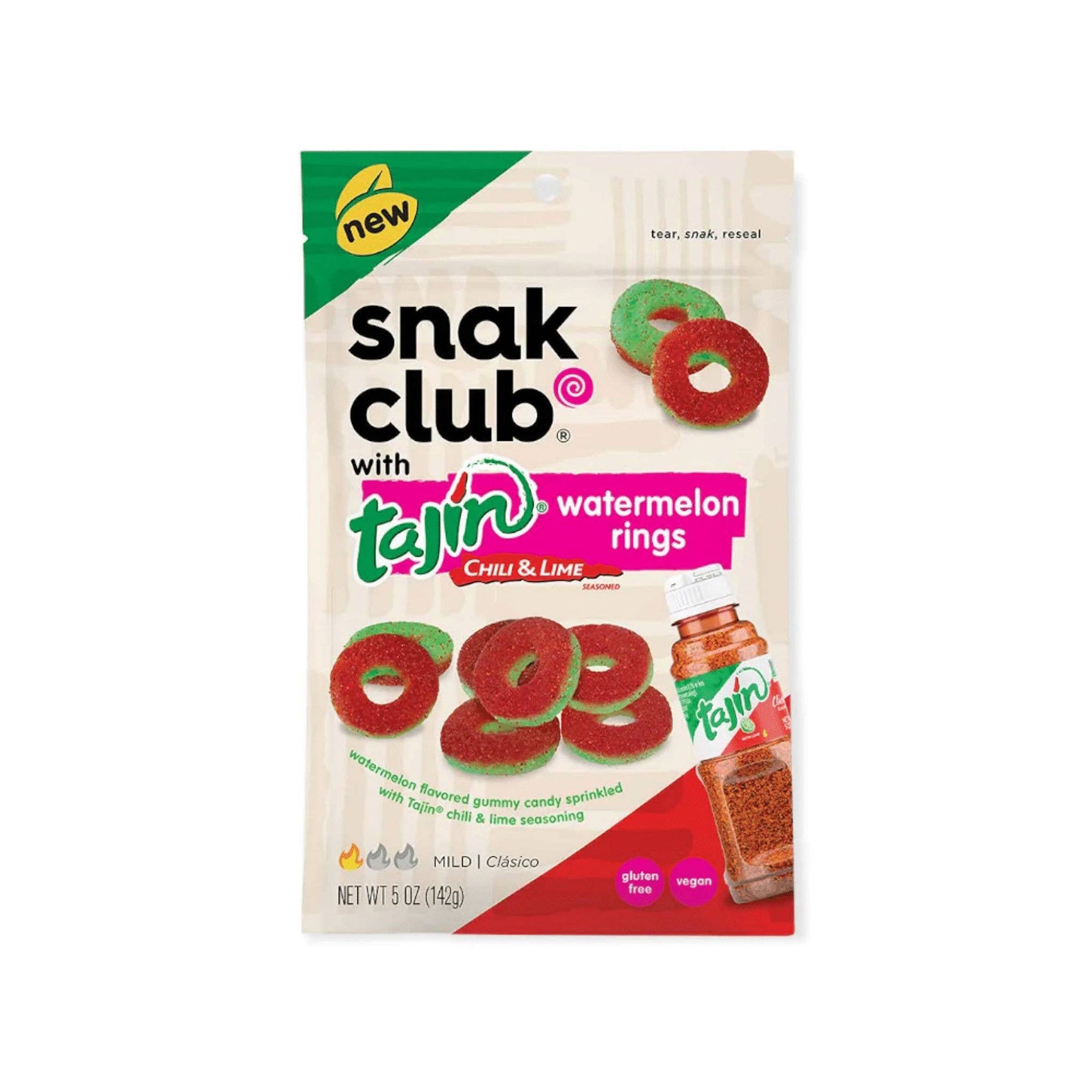 Snak Club Tajin Chili & Lime Watermelon Rings, 5oz 6ct