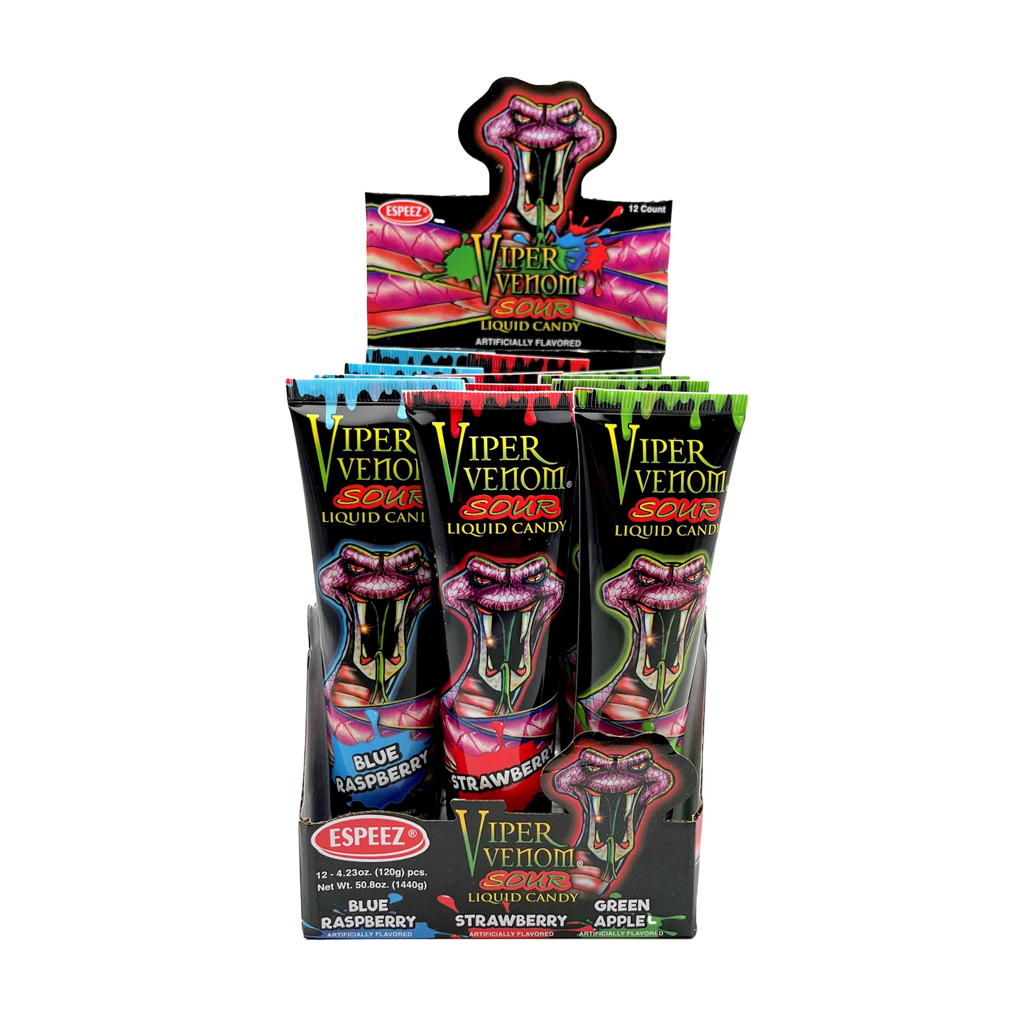 Viper Venom Sour Liquid Candy, Sour Candy, 12 Count