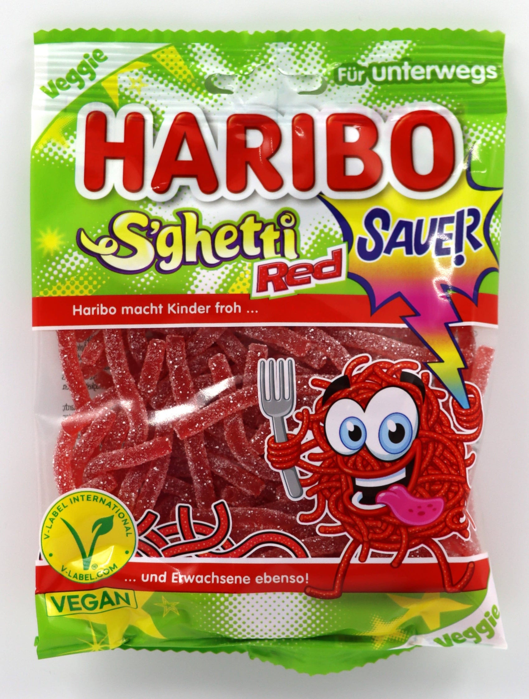 Limited Import - Haribo S'ghetti Red Sauer Veggie 85g, 6ct